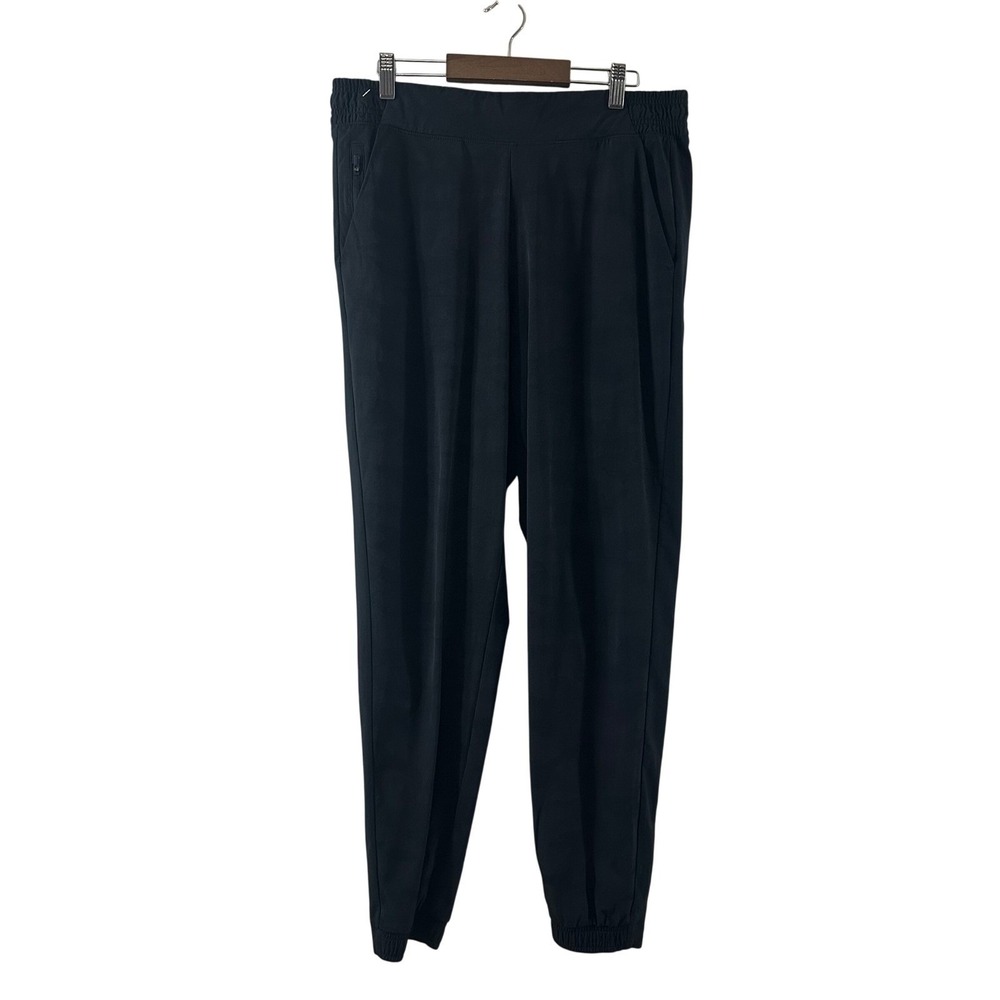 Athleta Brooklyn Camo Jogger Pants Womens 10 Black Tonal Camouflage Pockets